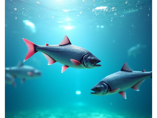 Healthy Atlantic salmon swimming in a modern aquaculture tank