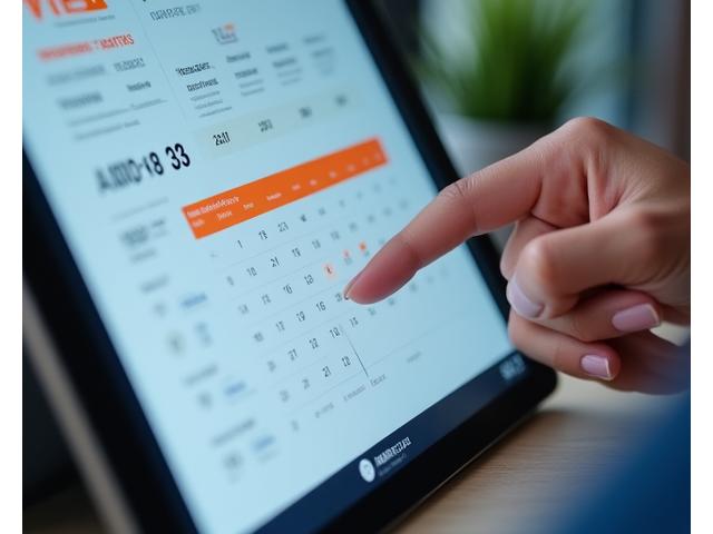 Calendar icon with a professional hand pointing to a scheduled appointment.